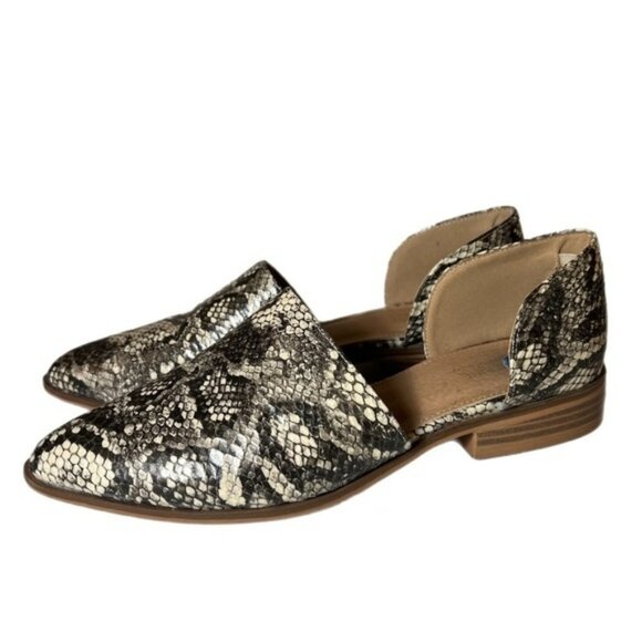 Catherine Malandrino Snakeskin Print Alaney D’Orsay Flats Pointed Toe - Picture 1 of 10